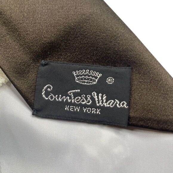 Vintage WOOLF BROTHERS COUNTESS MARA Tie Brown Gray and Copper Cream, Preowned - Picture 5 of 8